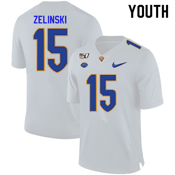 2019 Youth #15 Justin Sliwoski Pitt Panthers College Football Jerseys Sale-White